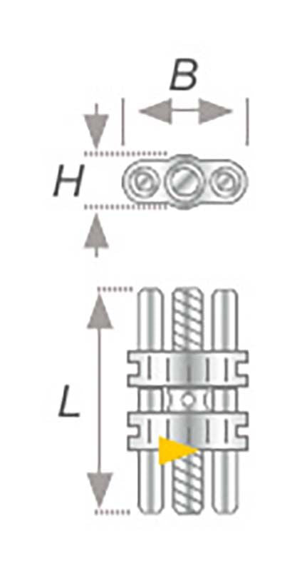 Darstellung der VECTOR® Standard-Dehnschraube Typ 140 Abmessungen und Struktur.