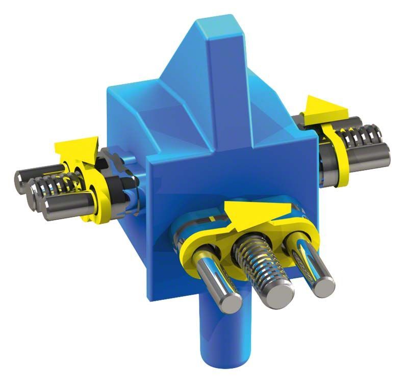 Vektor-Dehnschraube Bertoni Typ 730 mit drei unabhängigen Spindeln.