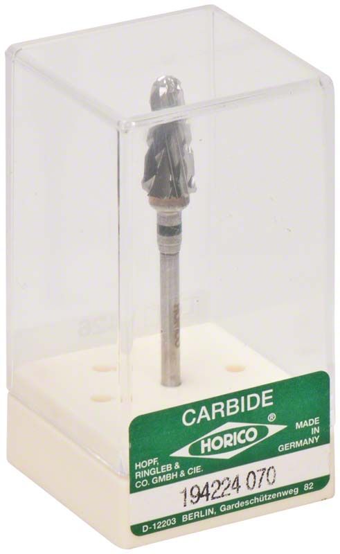 Hartmetallfräser Linkshänder in transparenter Kunststoffverpackung mit Etikett.