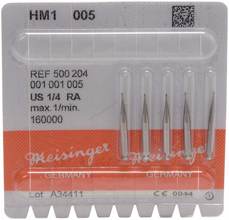 Hartmetallbohrer 1 001 in Blisterverpackung mit sechs Bohrern.