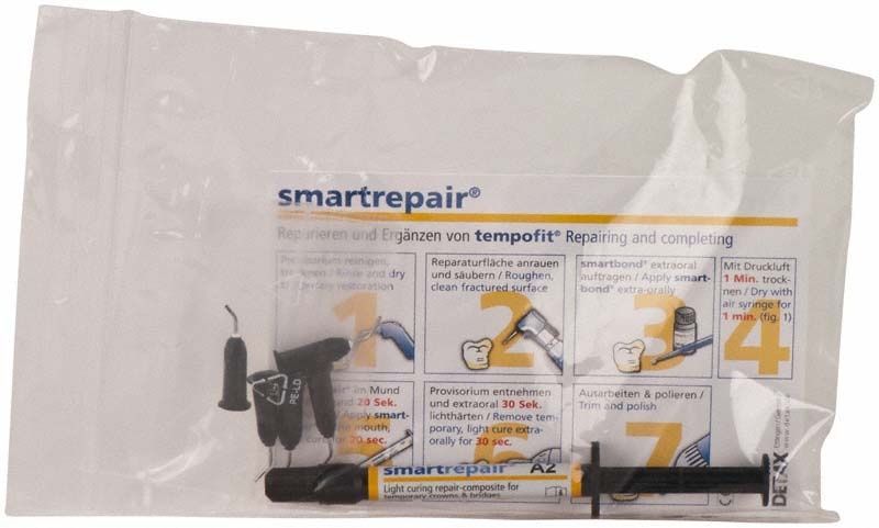 Smartrepair A2 Spritze in Verpackung mit Gebrauchsanweisung und Applikationsnadeln.