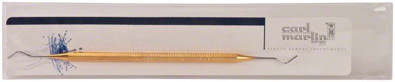 PolyFill® Composite Instrument tropfenförmiger Stopfer in Verpackung mit goldener Farbe.