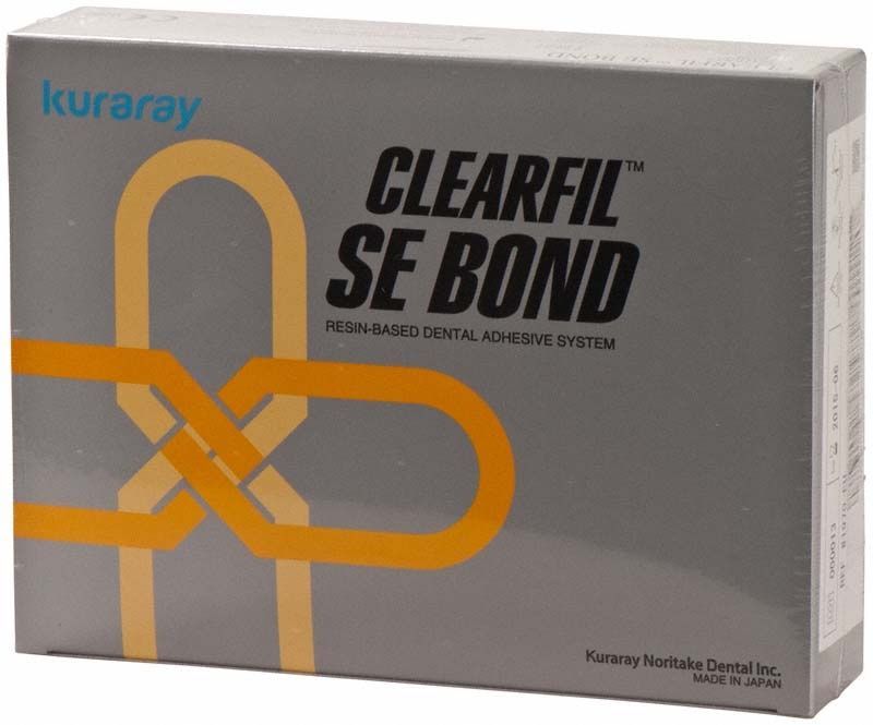 CLEARFIL SE Bond Komplettset-Verpackung mit gelbem grafischem Muster.