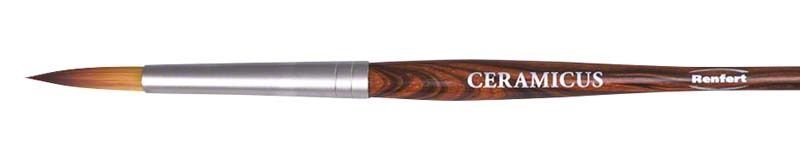 Keramikpinsel Ceramicus Gr. 6 mit Holzgriff und feiner Spitze.