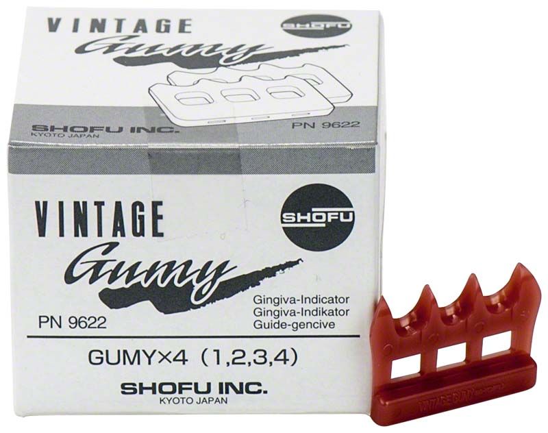 VINTAGE MP Gingiva-Indikator Set mit Verpackung und rotem Indikator.