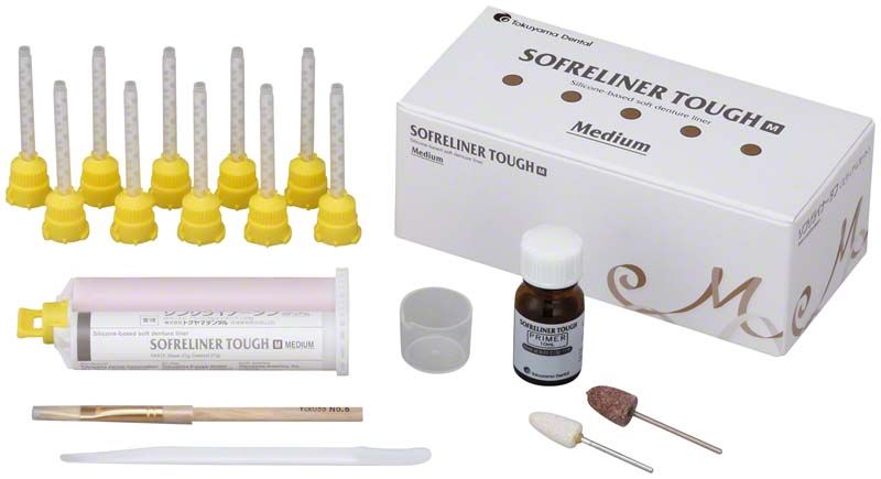 Sofreliner Tough M Komplett Kit mit Kartusche, Primer und Mischdüsen.
