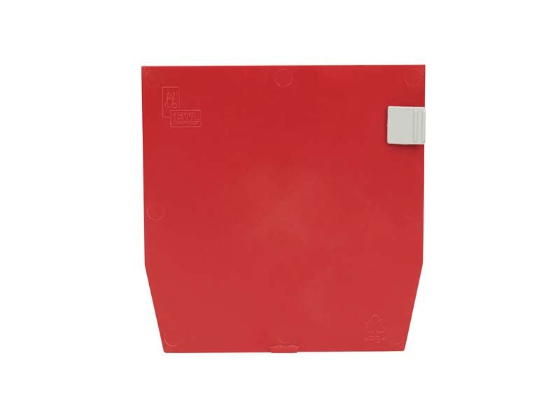 MASTERspace Steckplatte in feueropal-roter Farbe mit rechteckiger Form.