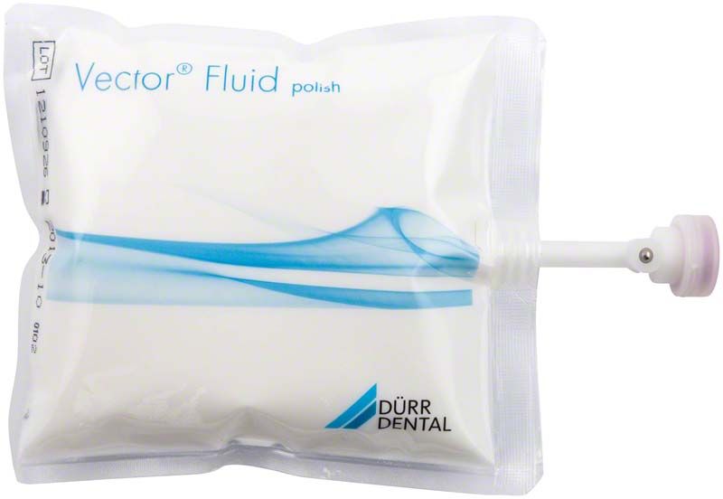Beutel mit Vector Fluid Polish und Dürr Dental Logo.