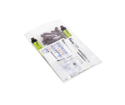 ParaCore Automix dentin Refill in Originalverpackung mit Zubehör sichtbar.