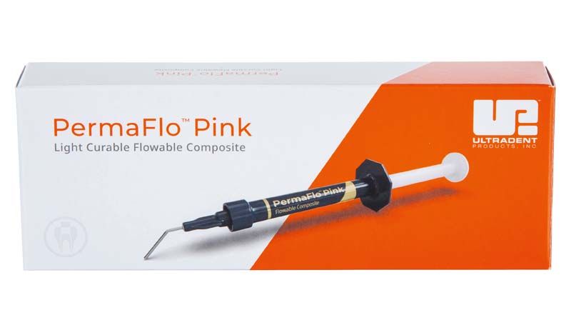 PermaFlo Spritzen Pink Verpackung mit Abbildung der Spritze und Produktdetails.