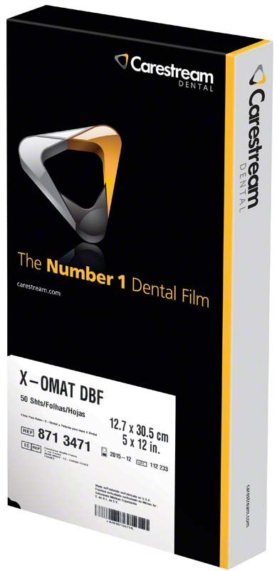 Kodak X-Omat DBF Röntgenfilmverpackung mit Carestream Dental Logo