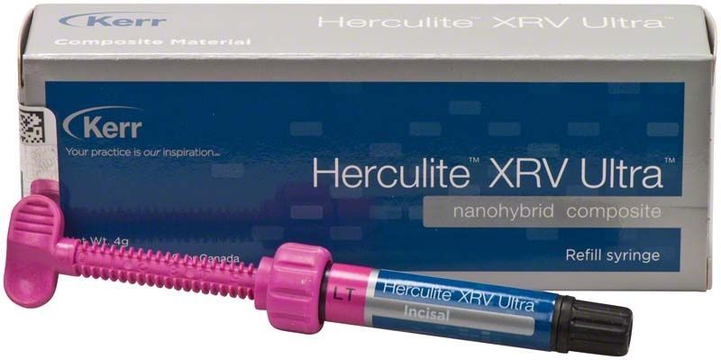Herculite® XRV Ultra™ Inzisal-Neutral Unidose Spitzen in Verpackung.
