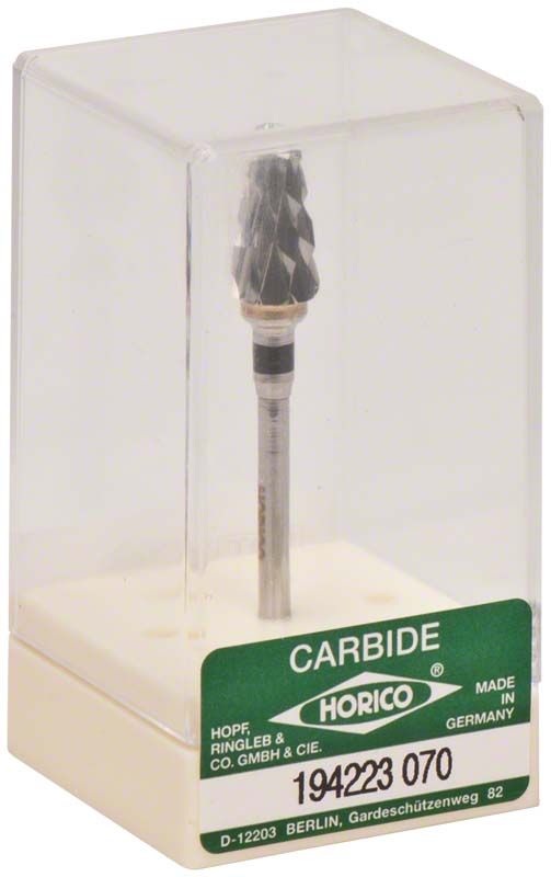 Hartmetallfräser Kreuzverzahnung 194 223 070 in transparenter Verpackung.