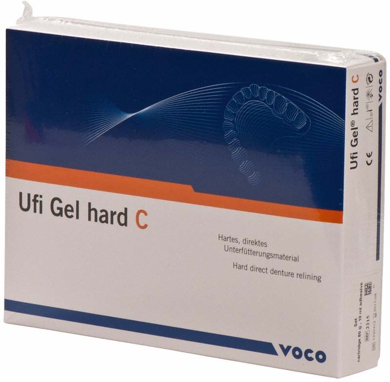Ufi Gel hard C Verpackung von Voco für Prothesenunterfütterung.