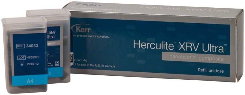 Herculite XRV Ultra Nanohybrid Komposit Unidose Verpackung mit Enamel A4.