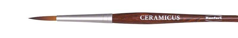 Hochwertiger Ceramicus Pinsel mit Holzgriff und feiner Spitze für Dental-Keramik.