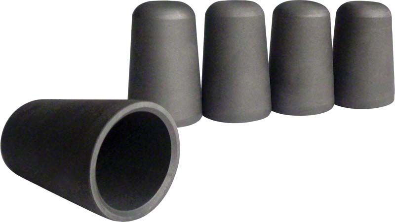 Graphiteinsatz für EM, fünf zylindrische Stücke in schwarzer Farbe.