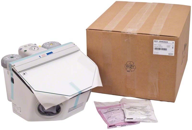 Mastertank für 25-70 µm und 70-250 µm mit Verpackung und Zubehör.