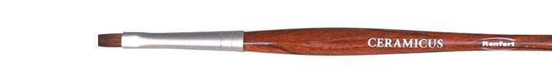 Brauner Ceramicus Pinsel Opaker mit silberner Spitze für Zahntechnik.