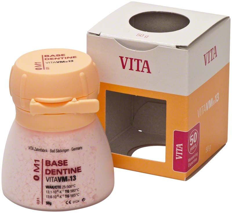 Keramikpulver VM13 Base Dentin 50g 0M1 mit Verpackung.