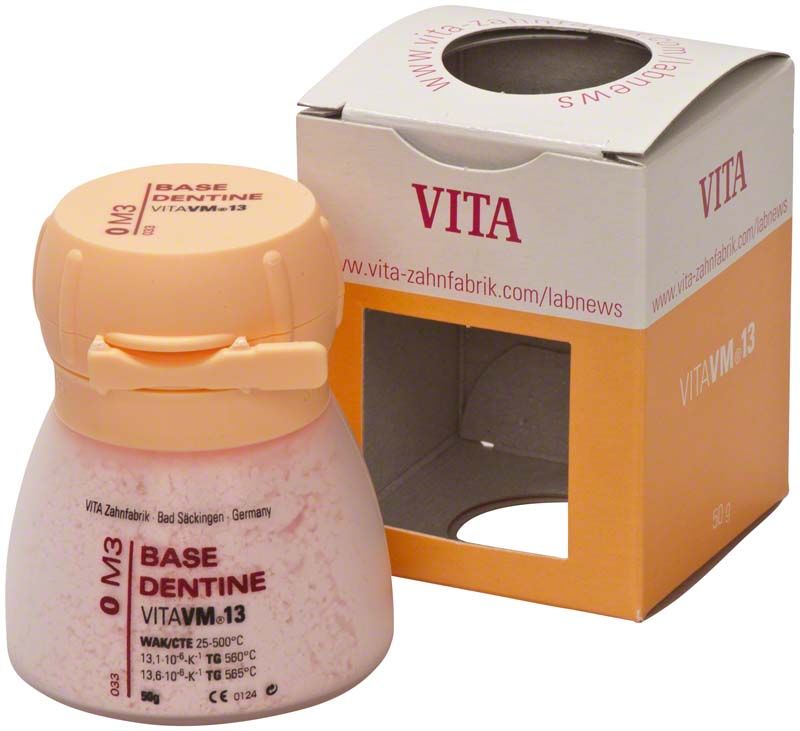 Rosa Basisdentin VITA VM13 50g mit Verpackung.