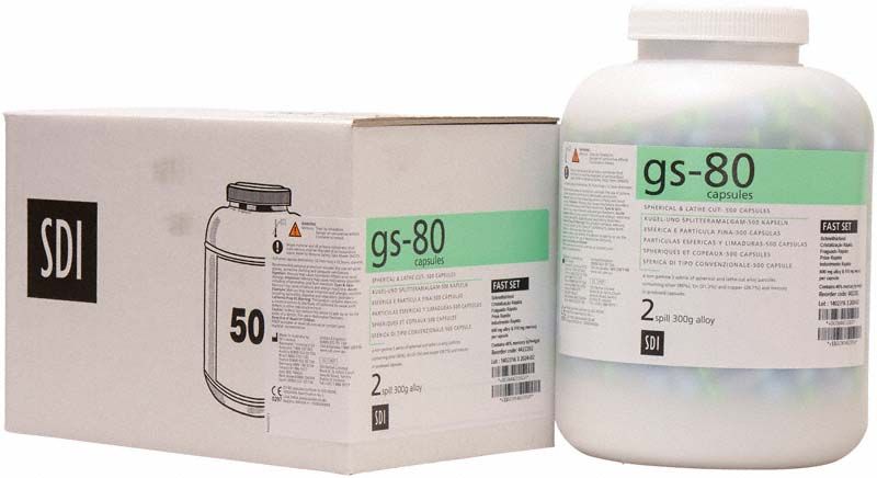 Großpackung GS-80 Kapseln Gr. 2 mit Etikett und Produktinformationen.