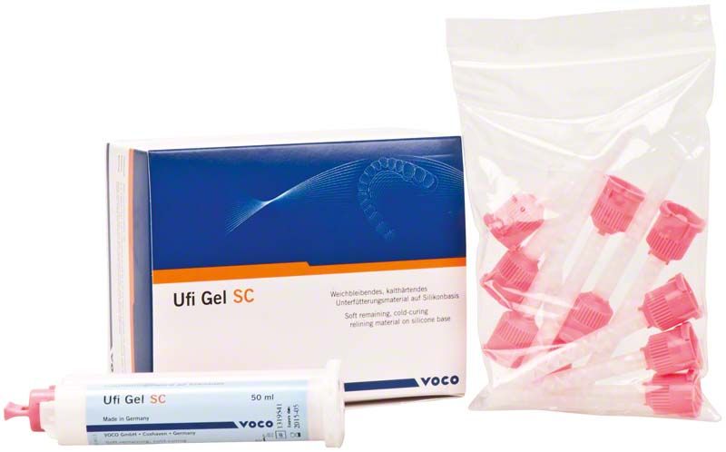 Ufi Gel® SC Kartusche mit Verpackung und rosa Mischdüsen.