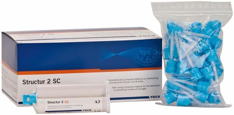 Struktur 2 SC Kartuschen mit blauer Verpackung und Zubehör.