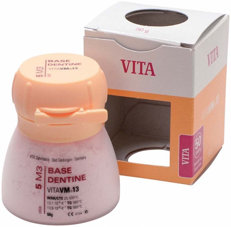 VITA VM13 3D Base Dentin 50g 5M3 mit Verpackung und Etikett.