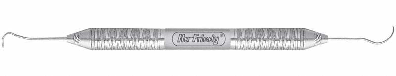 Doppelendige Zahnsonde Griff 6 mit Figur 3CH Kuhhorn Design.