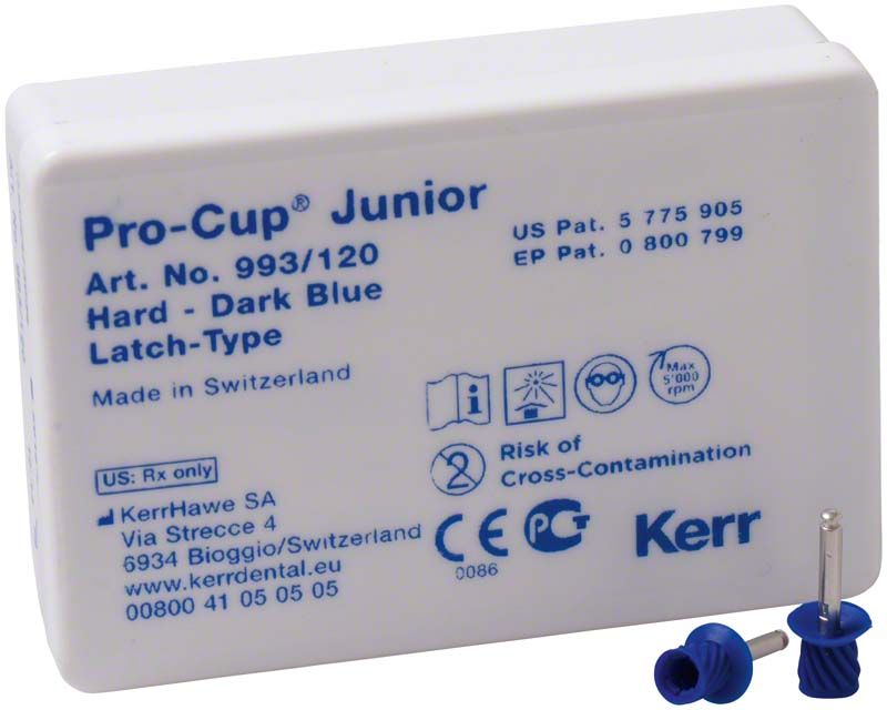 Pro-Cup™ Junior Hart dunkelblau, latexfreie Prophy Cups mit Latch-Typ.