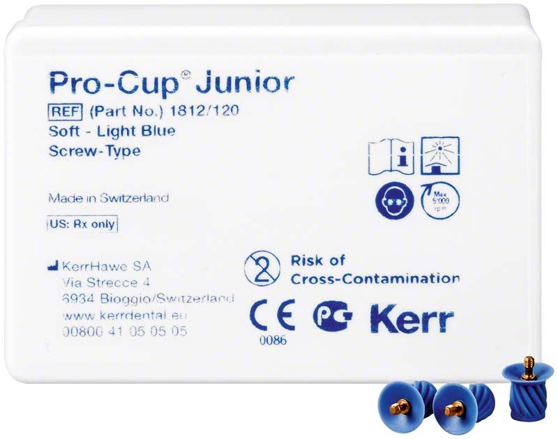 Pro-Cup™ Junior Weich hellblau, Schraubtyp, 120 Stück, Verpackung.