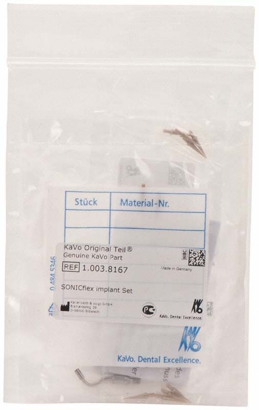 SONICflex implant Spitze in transparenter Verpackung mit Etikett.