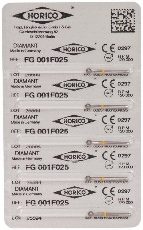 Verpackung von Diamant FG 001F 025 mit CE-Kennzeichnung.