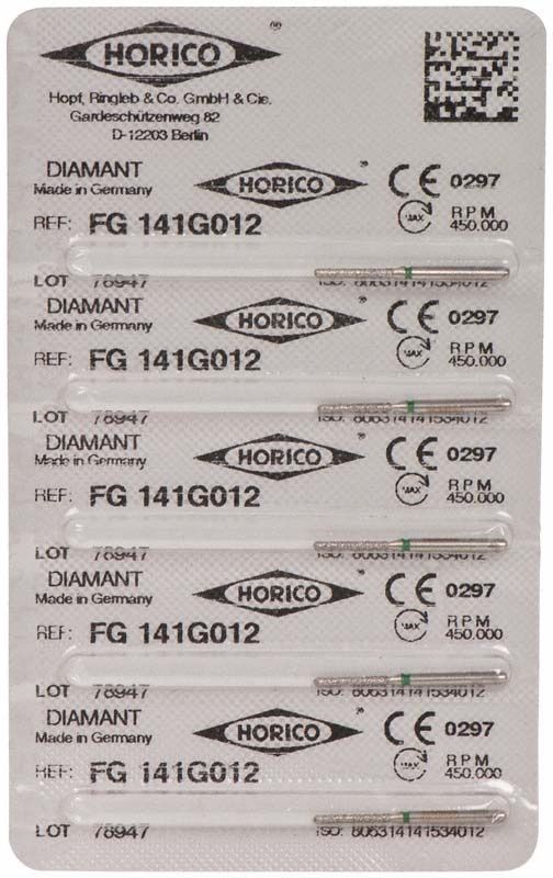 Verpackung des Diamantschleifers FG 141G 012 mit fünf Einheiten.