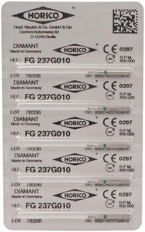 Verpackung des Diamantschleifers FG 237G 010 von Horico.