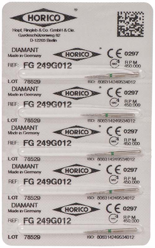 Verpackung von Diamant FG 249G 012 mit CE-Kennzeichnung und QR-Code.