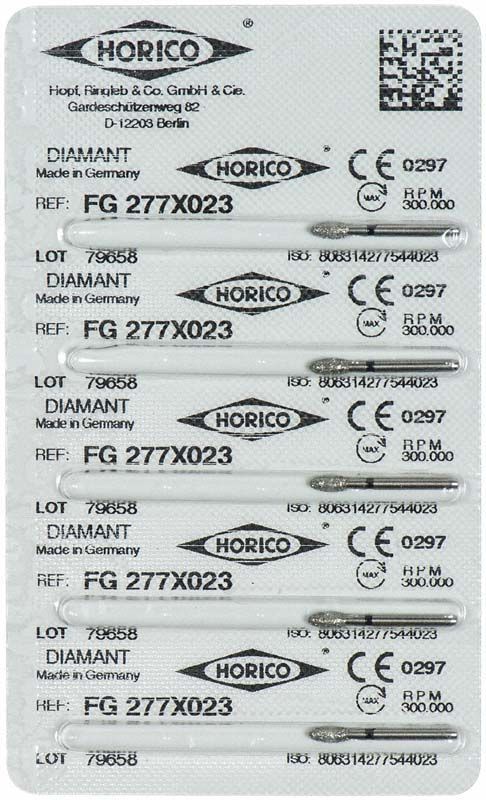 Blisterpackung mit Diamantbohrern FG 277X 023 von Horico.