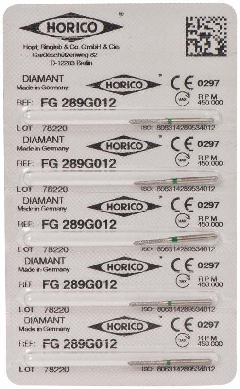 Verpackung mit Diamantschleifer Produkten, Modell FG 289G 012 von Horico.