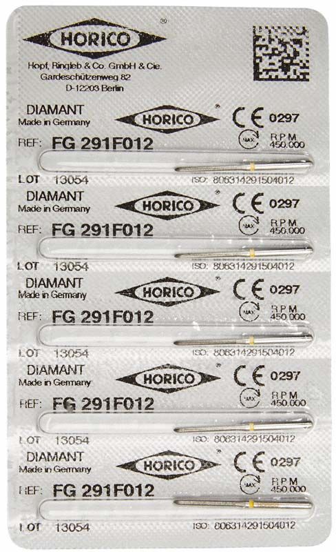 Zahnbohrer Diamant FG 291F 012 in Blisterverpackung.