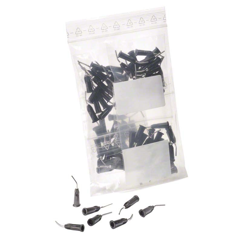 Transparente Verpackung mit schwarzen Flow Kanülen für Komposit-Applikation.