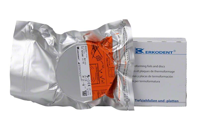Verpackung von Erkodur Ø120mm x 4,0mm Thermoformplatten, 10er Packung