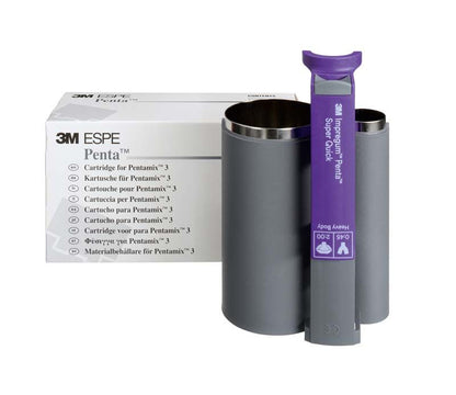 Impregum™ Penta™ L DuoSoft™ Leerkartusche mit Verpackung, lila und grau.