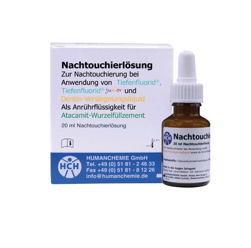 Nachtouchierlösung Flasche 20ml von medic-star mit Etikett und Tropfer.