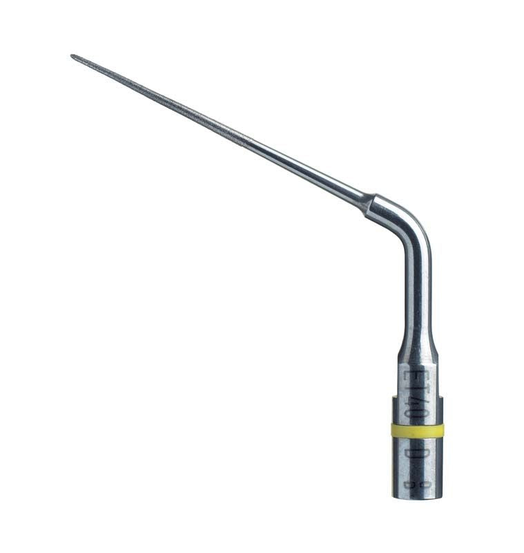 Endodontisches Spitzenstück ET 40D diamantiert mit gelbem Ring.