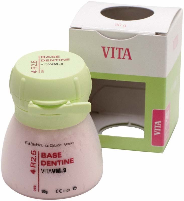 Dose mit VM9 3D Base Dentin 50g 4R2.5 vor Verpackung.