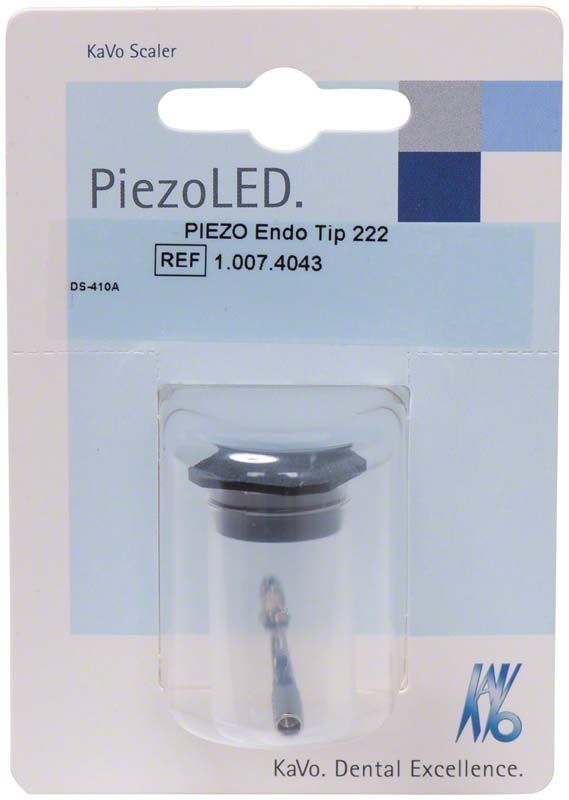 Verpackung des PIEZO Endo Tip Nr. 222 mit Sichtfenster.