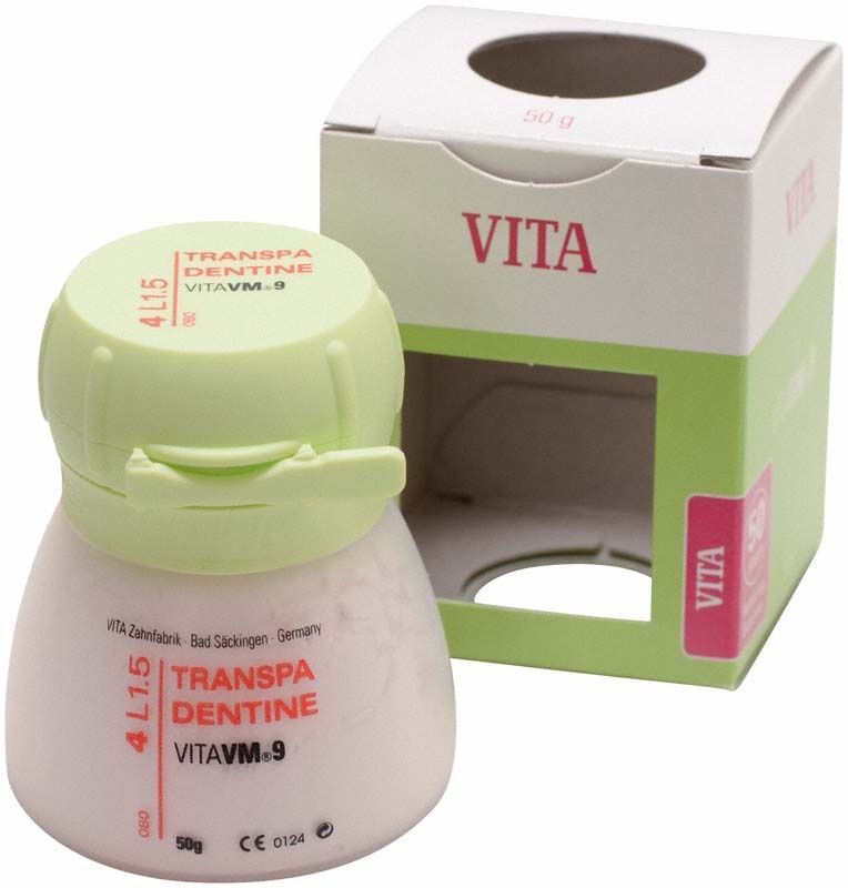 Transpa Dentin 50g 4L1.5 Zahnmaterial in Dose mit Verpackung.