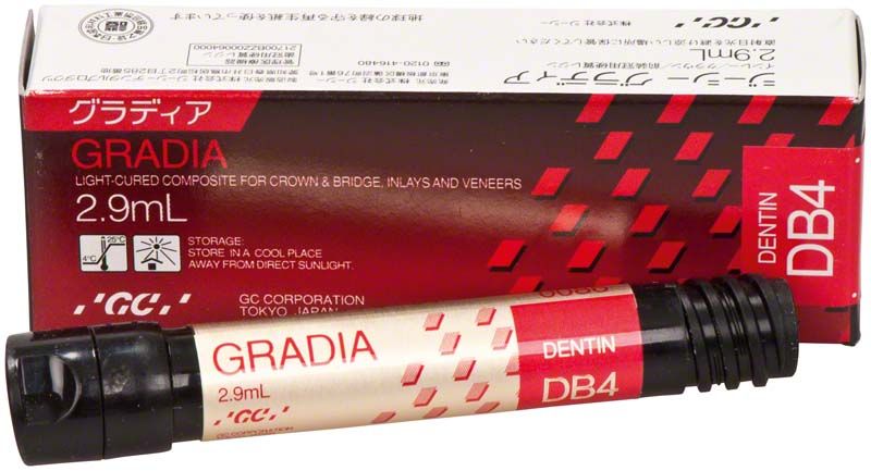 Gradia Dentin DB4 Komposit für Kronen und Brücken, 2,9 ml Tube.