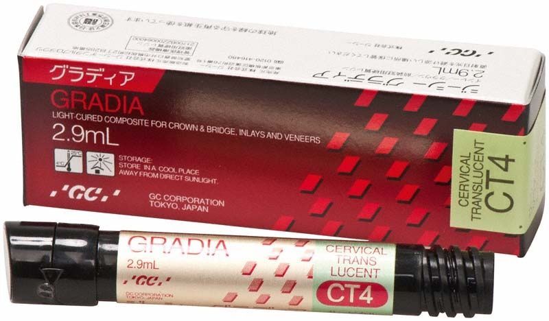 Gradia Cervical Translucent CT4 Komposit in Originalverpackung mit 2,9 ml Inhalt.